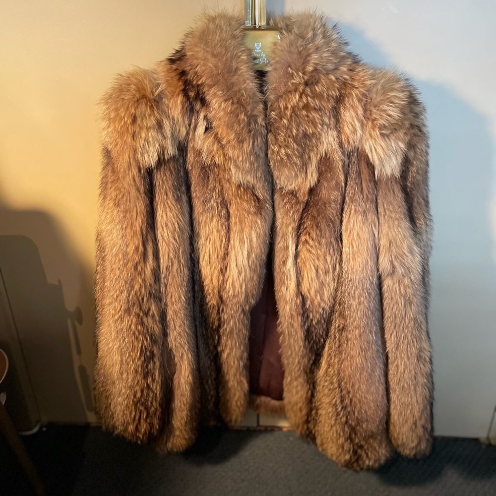Vintage Red Fox Fur Jacket